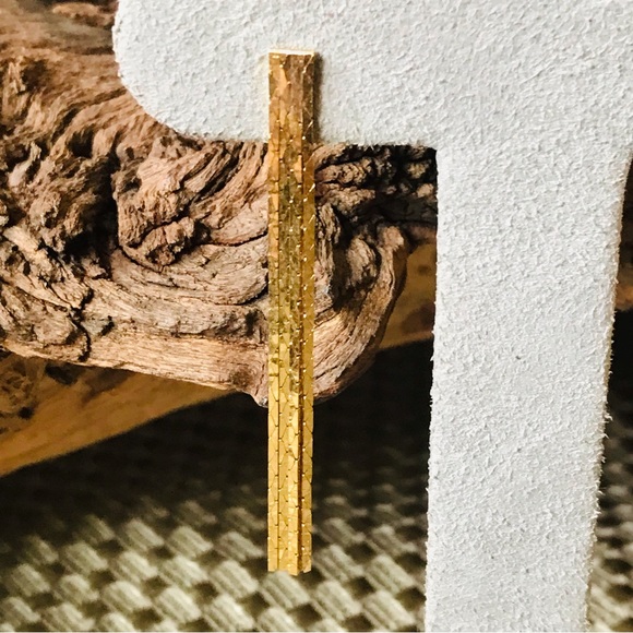 Vintage 80’s Costume Gold Tone Cascading Tassel Fringe 2 Inch Post Earrings - Picture 9 of 10